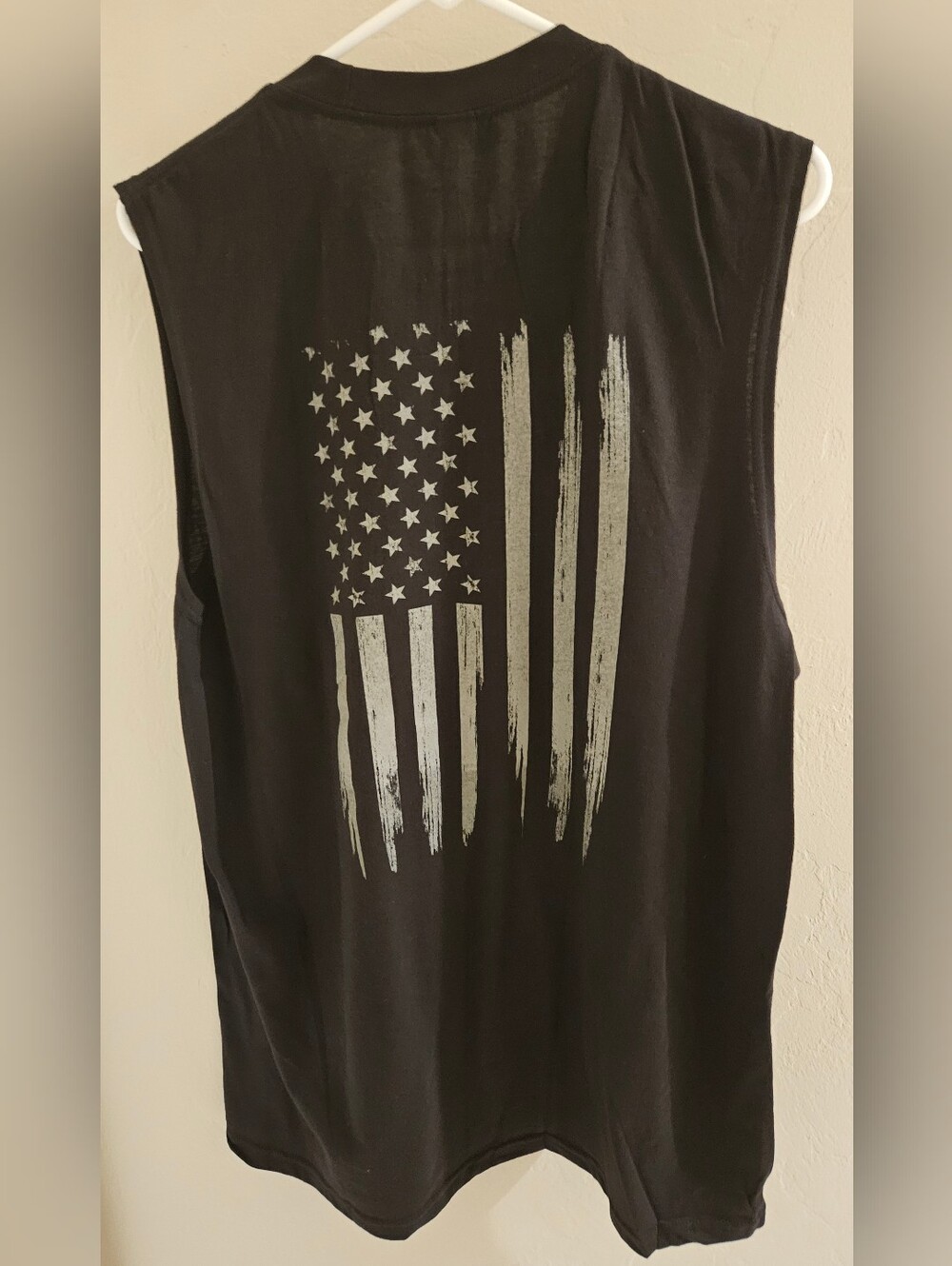 Caterpillar CAT Distressed US Flag Muscle Shirt American Flag Sleeveless L NWT